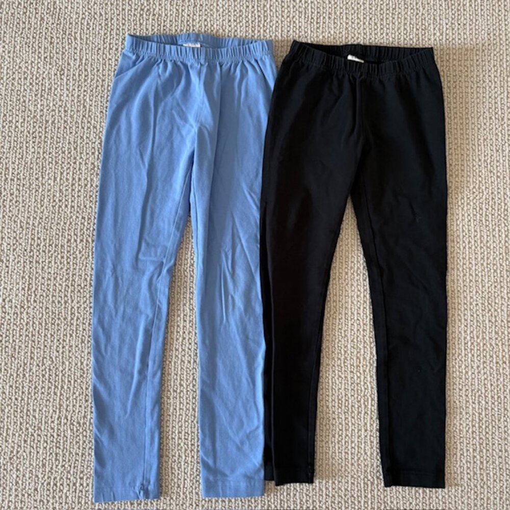 🎀 Hanna Andersson Leggings Bundle – Girls Size 8 – Blue & Black 🎀